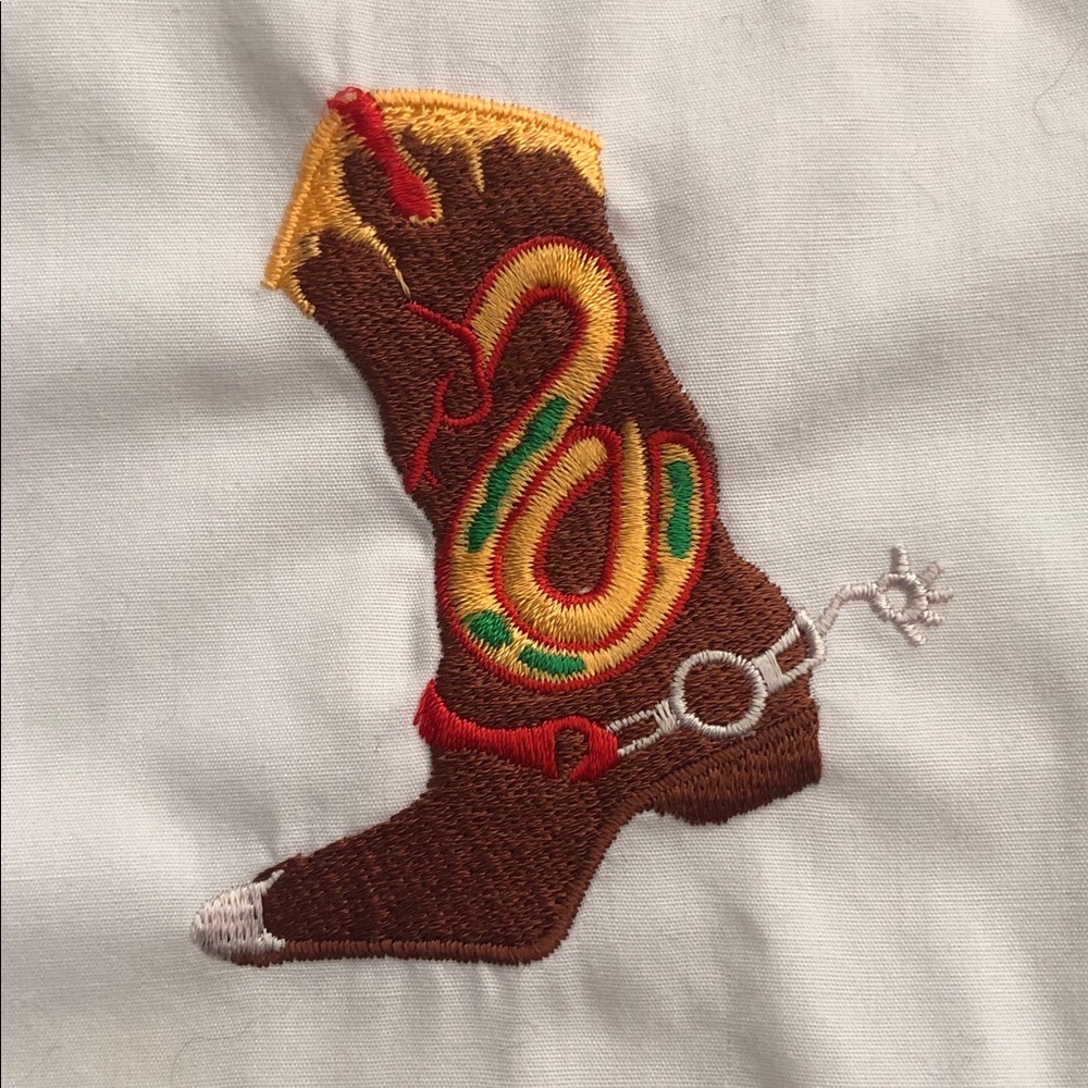 Westbound II Women’s Embroidered Cowboy Boot White Shirt Size 16 - Picture 7 of 12